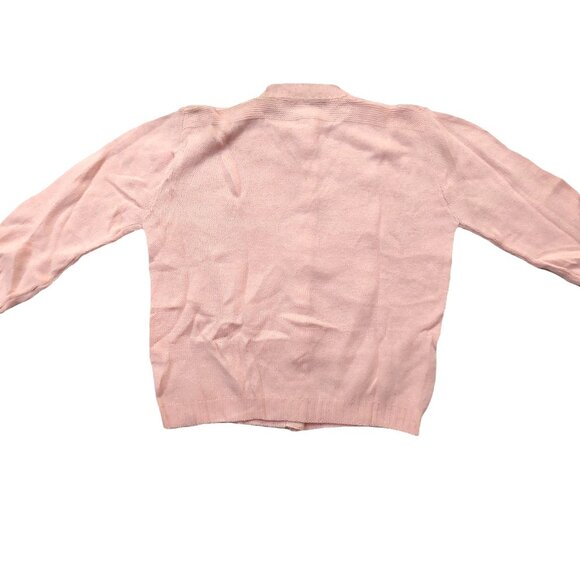 Vintage 1940s-1950s Light Pink Long Sleeve Knit Cardigan Sweater - Picture 6 of 12